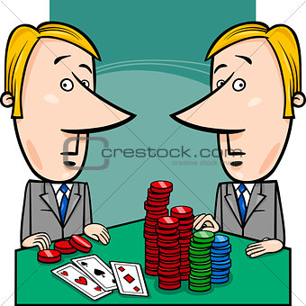 businessmen playing poker cartoon