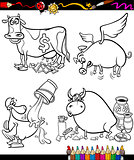 Sayings Cartoon Set for coloring book