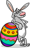 bunny and easter egg cartoon illustration