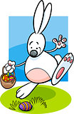 bunny and easter eggs cartoon illustration