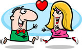 couple in love cartoon illustration