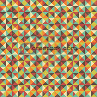 Vector Seamless Geometric Triangle Background with Grunge Texture, Hipster Style, Seamless Pattern, Illustratuon