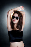 Woman with sunglasses fashion portrait