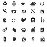 Ecology icons with reflect on white background