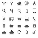 Internet icons with reflect on white background