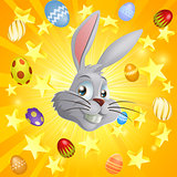 White Easter bunny background