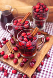 Mulled wine with cranberry and spices