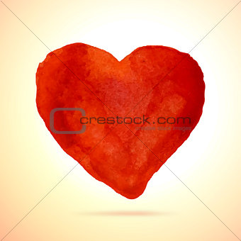 Watercolor vector heart for valentines day