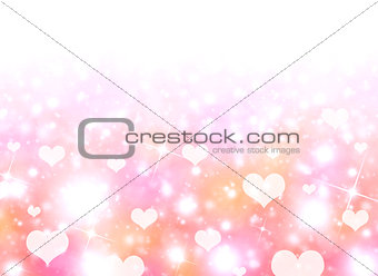 Abstract background of white hearts
