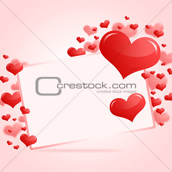 Abstract card with red hearts