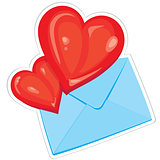 hearts and envelope