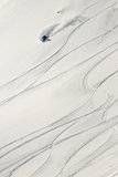 Skier in fresh powder snow.