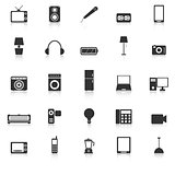 Electrical Machine icons with reflect on white background
