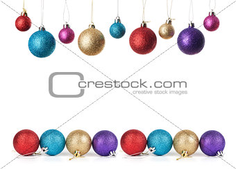 different colored Christmas balls