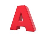Red 3D Letter A.