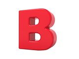 Red 3D Letter B.
