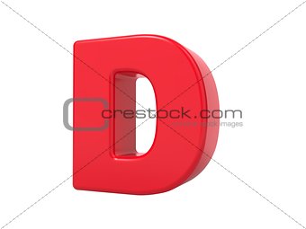 Red 3D Letter D.
