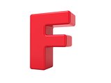 Red 3D Letter F.