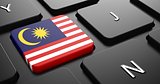 Malaysia - Flag on Button of Black Keyboard.