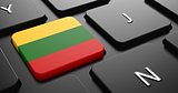 Lithuania - Flag on Button of Black Keyboard.