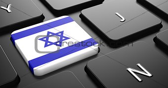 Israel - Flag on Button of Black Keyboard.