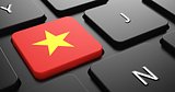 Vietnam - Flag on Button of Black Keyboard.