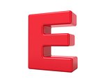 Red 3D Letter E.