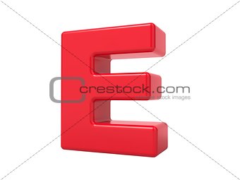 Red 3D Letter E.