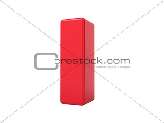 Red 3D Letter I