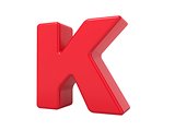 Red 3D Letter K