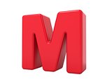Red 3D Letter M.