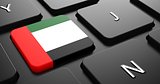 UAE - Flag on Button of Black Keyboard.