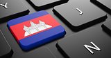 Cambodia - Flag on Button of Black Keyboard.
