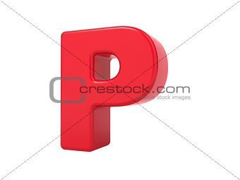 Red 3D Letter P.