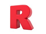 Red 3D Letter R.