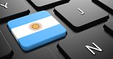Argentina - Flag on Button of Black Keyboard.