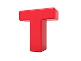 Red 3D Letter T.