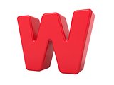 Red 3D Letter W.