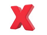 Red 3D Letter X.
