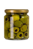 Isolated jar of olives