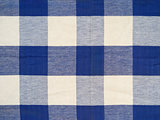 Blue checkered tablecloth