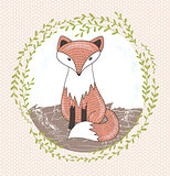 Cute little fox illustration for children.