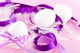 festive traditional easter egg decoration purple
