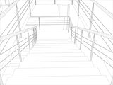 Room. Staircase and railing