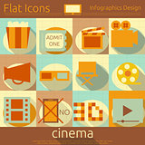 Flat Movie Icons Set