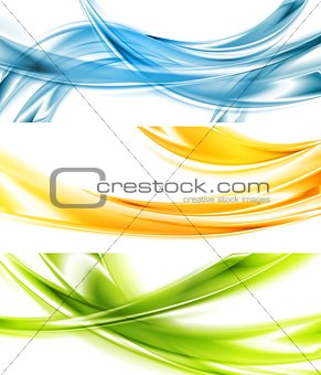 Abstract colorful wavy vector banners