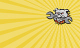 Bulldog Dog Spanner Head Mascot