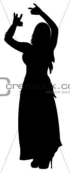 belly dancer silhouette vector