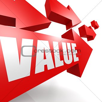 Value arrow in red