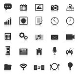 Application icons with reflect on white background